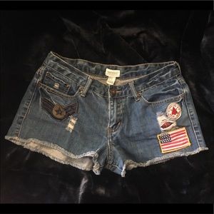Forever 21 Stars & Stripes Flag Patches Shorts 28